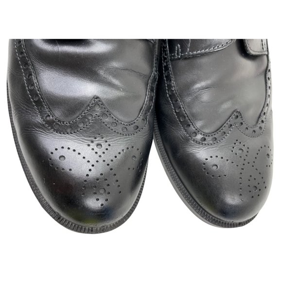 Ecco Men's Black Leather Brogue Wingtip Derby Dress Shoes Size EU 47/US 13 - Picture 4 of 8
